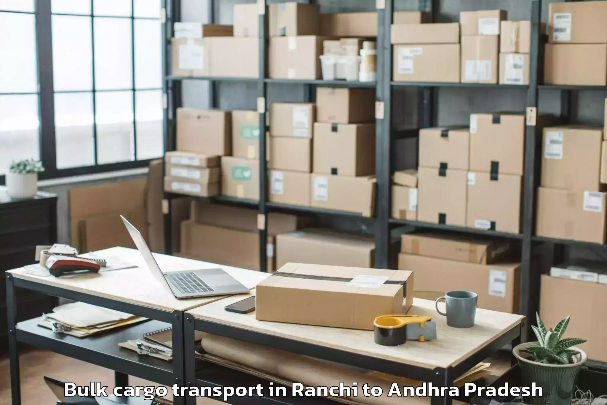 Quality Ranchi to Madugula Bulk Cargo Transport